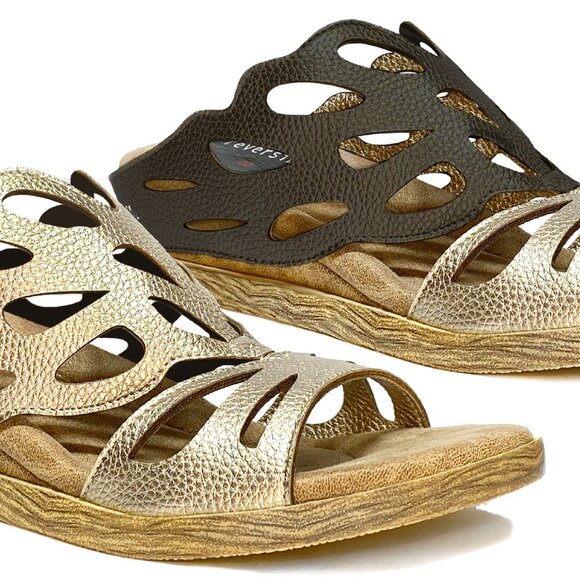 Celesta 2 - Tan flips to Black - Modzori Low-wedge Reversible Sandal - Picture 5 of 9